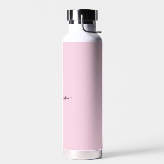 Feminine Minimalist Modern Roze Script Custom Name Waterfles (Links)