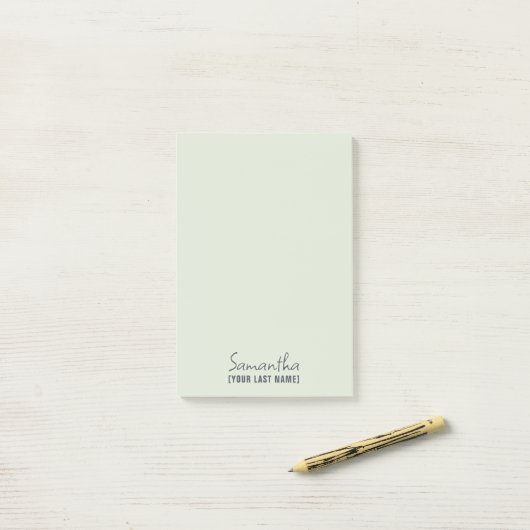 Feminine Minimalist Notepad | Dusty Sage Post-it® Notes (Op bureau)