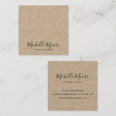 Feminine-minimalistisch professioneel Kraft-papier Vierkante Visitekaartje (Voorkant / Achterkant)