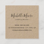 Feminine-minimalistisch professioneel Kraft-papier Vierkante Visitekaartje (Achterkant)