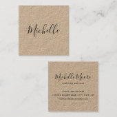 Feminine-minimalistisch roestkraftpapier vierkante visitekaartje (Voorkant / Achterkant)