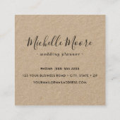 Feminine-minimalistisch roestkraftpapier vierkante visitekaartje (Achterkant)