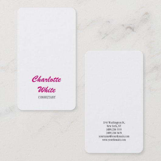 Feminine-minimalistisch script Creative Simple Pla Visitekaartje (Voorkant / Achterkant)