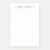 Feminine Modern Classic Elegant Navy Blue Script Post-it® Notes (Voorkant)