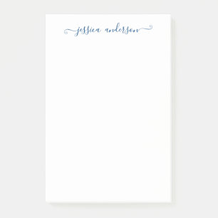 Feminine Modern Classic Elegant Navy Blue Script Post-it® Notes