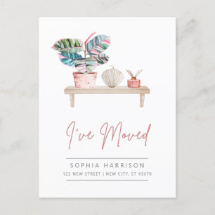 Feminine Modern Moving Annountion Briefkaart