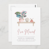 Feminine Modern Moving Annountion Briefkaart (Voorkant / Achterkant)