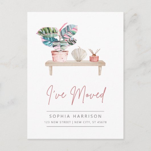 Feminine Modern Moving Annountion Briefkaart (Voorkant)