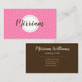 Feminine modern professioneel roze en bruin visitekaartje (Voorkant / Achterkant)