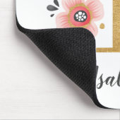 Feminine Monogram Initiaal Roze Gold Letter i Muismat (Hoek)