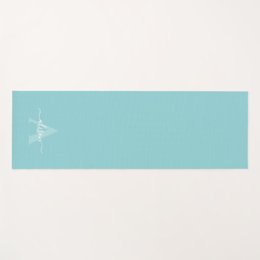 Feminine Monogram Script Calligraphy Yogamat (Voorkant (horizontaal))