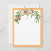 Feminine Monogrammed Floral Notitiekaartje (Voorkant)