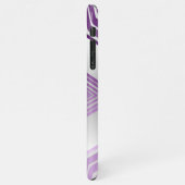 Feminine monogrammen Paars gestreept geometrisch iPhone Hoesje (Linkerkant)