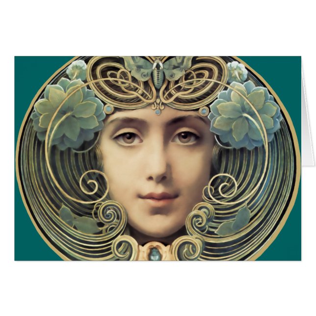 Feminine  Nouveau Beauty Greeting (Voorkant Horizontaal)