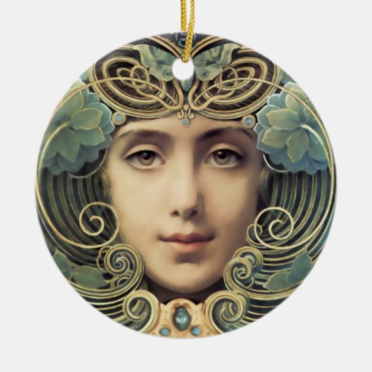 Feminine Nouveau  Beauty Keramisch Ornament (Voorkant)