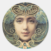 Feminine Nouveau  Beauty Ronde Sticker (Voorkant)