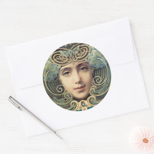 Feminine Nouveau  Beauty Ronde Sticker (Envelop)