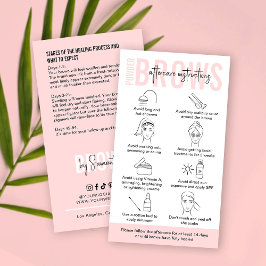 Feminine Ombre Powder Brows Aftercare Instructions Visitekaartje