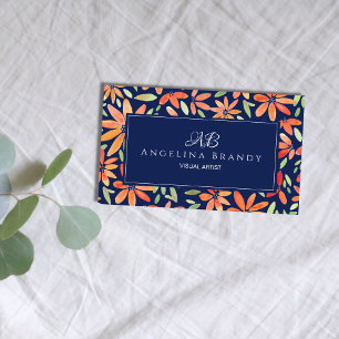 Feminine Oranje Floral Blush Roze Visitekaartje