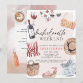 Feminine Outfit Bachelorette Weekend Itinerary Kaart (Voorkant / Achterkant)