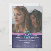 Feminine Paarse Wicca Pentacle Handfasting Kaart (Voorkant)