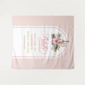 Feminine petals and prosecco wedding shower banner wandkleed (Voorkant (horizontaal))