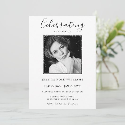 Feminine Photo "Celebrating The Life Of"  Kaart (Staand voorkant)