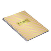 Feminine Pink and Gold Chevron Stripes Pattern Notitieboek (Rechterzijde)