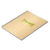 Feminine Pink and Gold Chevron Stripes Pattern Notitieboek (Linkerzijde)