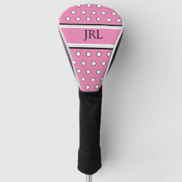 Feminine Pink and White Polka Dot Golf Head Hoesje Golfheadcover