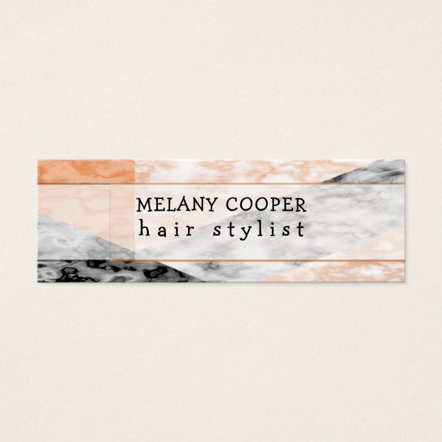 Feminine Pink, Black and White Marble Appointment Mini Visitekaartjes (Voorkant)