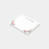 Feminine Pink Blue Rose Bouquet Waterverf Post-it® Notes (Schuin)