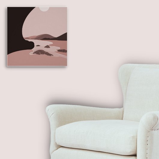 Feminine Pink Digital Art Beach Seascape Poster