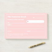 Feminine Pink Financiële Manifestatie Blanco Check Post-it® Notes (Op bureau)