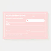Feminine Pink Financiële Manifestatie Blanco Check Post-it® Notes (Voorkant)