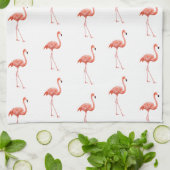 Feminine Pink Flamingo Pattern Theedoek (Gevouwen)