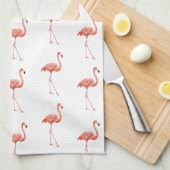 Feminine Pink Flamingo Pattern Theedoek (Quarter Fold)