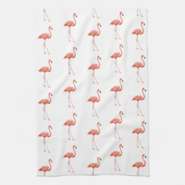 Feminine Pink Flamingo Pattern Theedoek