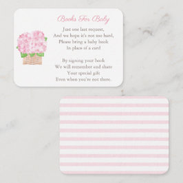 Feminine Pink Floral Baby Girl Shower brengt boek Informatiekaartje