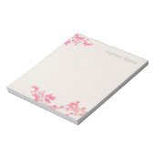  Feminine Pink Floral-Blocnote Notitieblok (Linkerzijde)