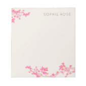  Feminine Pink Floral-Blocnote Notitieblok (Voorkant)