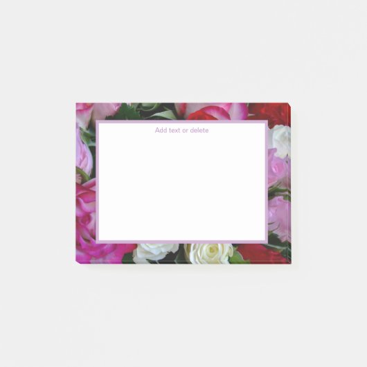 Feminine Pink Floral Post-it® Notes (Voorkant)