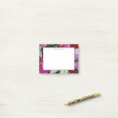 Feminine Pink Floral Post-it® Notes (Op bureau)