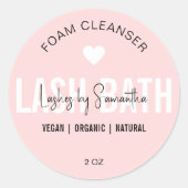 Feminine Pink Lash Extension Shampoo Cleanser Ronde Sticker (Voorkant)