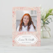 Feminine Pink Marble Celebration of Life Memorial Kaart (Staand voorkant)