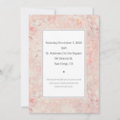 Feminine Pink Marble Celebration of Life Memorial Kaart (Achterkant)