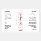 Feminine Pink Modern Lash Shampoo Wrapper Rechthoekige Sticker (Voorkant)