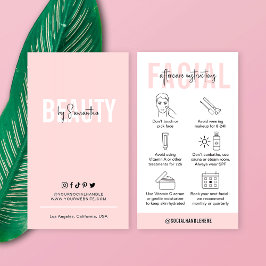 Feminine Pink Salon Facial Aftercare Instructions Visitekaartje