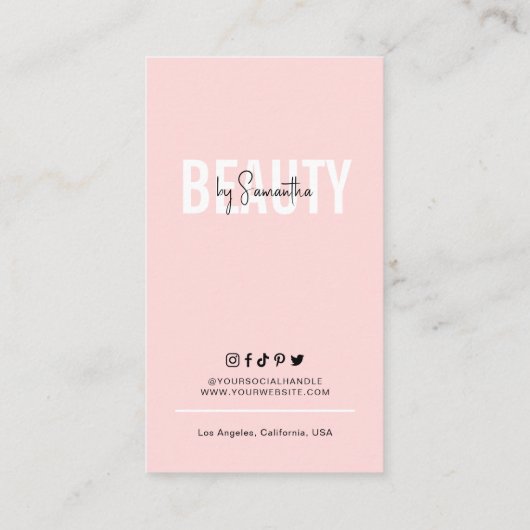 Feminine Pink Spray Tan Aftercare Instructions Visitekaartje (Achterkant)