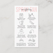 Feminine Pink Spray Tan Aftercare Instructions Visitekaartje (Voorkant)
